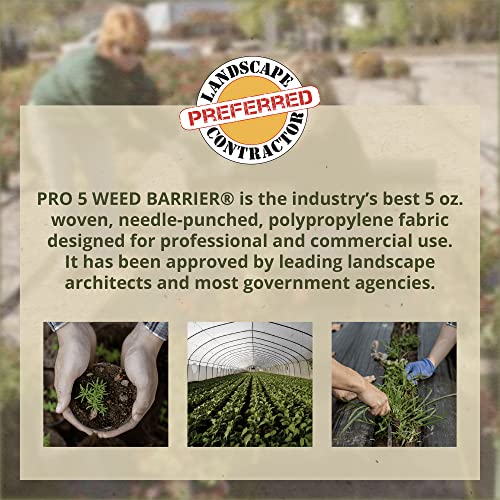 Dewitt Pro-5 Weed Barrier Fabric 5 oz, 4 x 250 Feet – Heavy-Duty Woven Landscape Ground Cover Mat for Raised Garden Bed, Greenhouse Gardening, Outdoor Landscaping, and Commercial Planting - size: 1 Pack, style: 4' x 250'