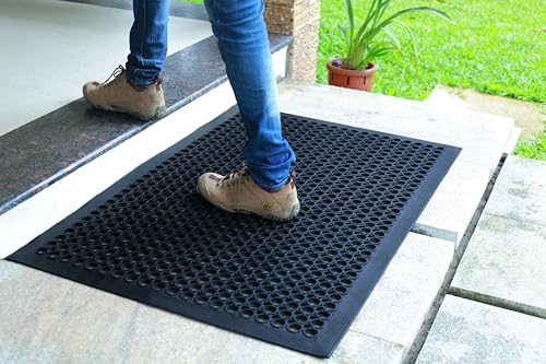 IRONGATE Rubber Doormat - Anti Fatigue Large 36x60 Rubber Floor Mat - Non Slip Indoor Outdoor Heavy Duty Commercial Kitchen Mat - Ramp Pool Restaurant Garage Big Floor Mat - Anti Slip Bar Drainage Mat - size: 36"L x 60"W x 0.5"Th