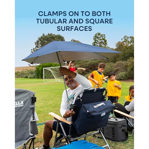 Sport-Brella Versa-Brella SPF 50+ Adjustable Umbrella with Universal Clamp - color: Jet Black, style: REG