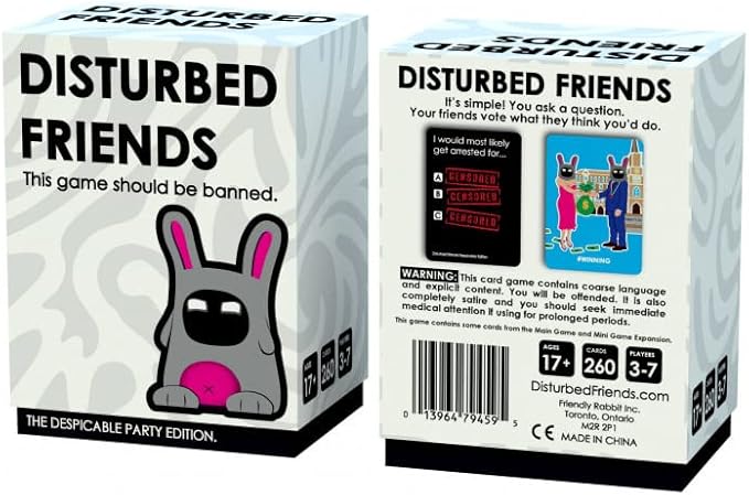 Disturbed Friends | The Despicable Party Edition | A Great Party Game to Play with Friends | Find Out How Disturbed Your Friends Actually are!