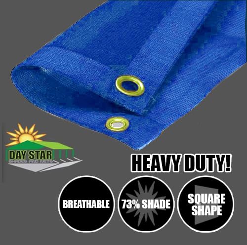 8x12 Blue Mesh Heavy Duty Tarp Net Sunshade Fence Screen Patio and Canopy Cover - size: 8x12