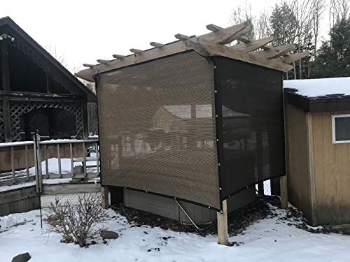 Ifenceview 4'x3' to 4'x50' Brown Shade Cloth/Fence Privacy Screen Fabric Mesh Net for Construction Site, Yard, Driveway, Garden, Railing, Canopy, Awning 160 GSM UV Protection (4' x 4') - size: 4' x 4'