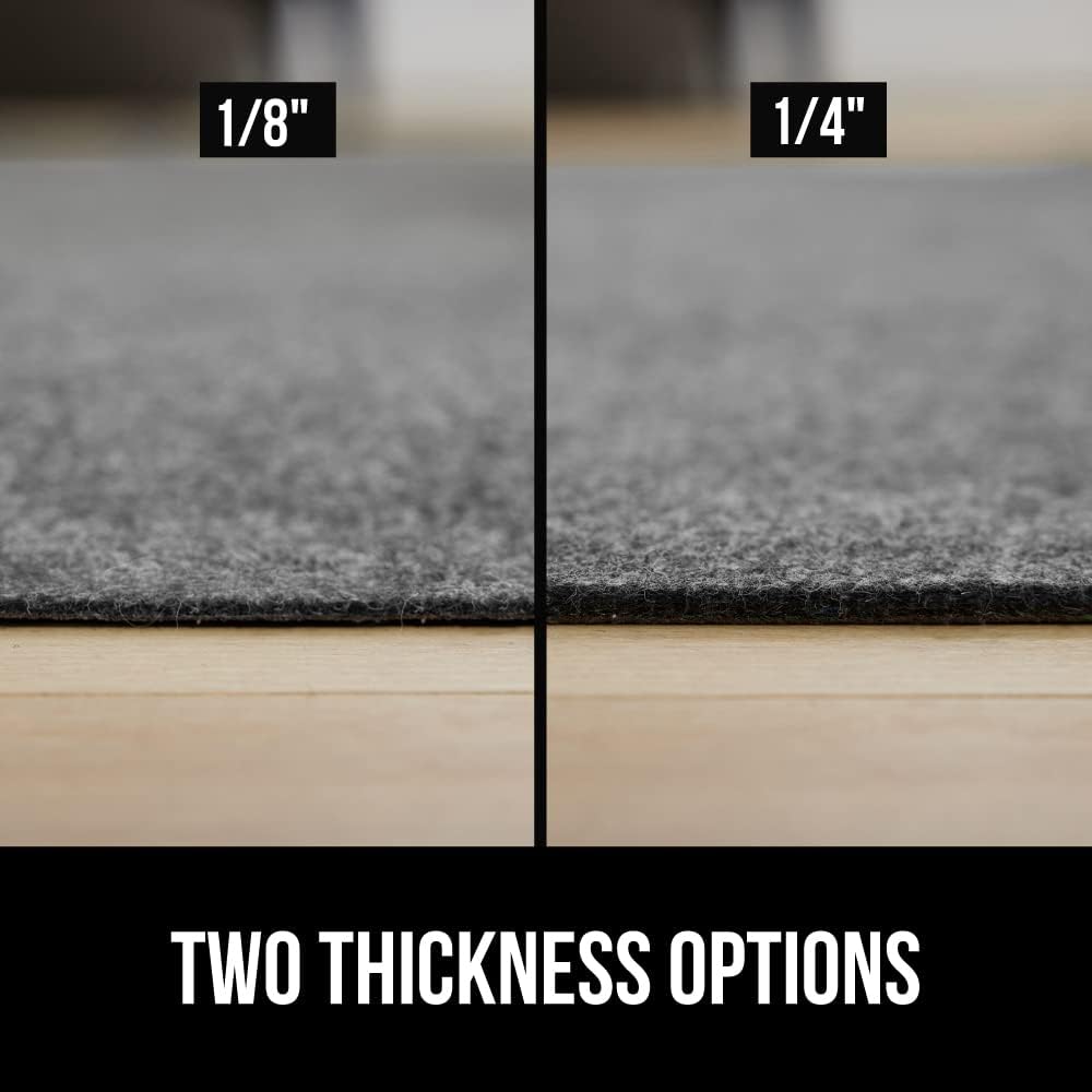 GORILLA GRIP Felt and Natural Rubber Stay in Place Slip Resistant Rug Pad, 1/8in Thick, 2x8 FT Protective Padding Under Area Rugs, Cushioned Gripper Pads, Carpet Runners, Hardwood Floors Protection