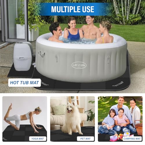 1/2" Extra Thick Hot Tub Mat,85IN Large Hot Tub Mat for Inflatable Tub,Hot Tub Pad Foundation,Eva Foam Padding for Indoor Outdoor,Inflatable Hot Tub Accessories - size: Square-1/2"