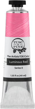 Tusc & Pine Artist Oil Paint - Luminous Red, 40 ml, Non-Yellowing, Rich & Creamy Consistency, Maximum Pigment Load, Small Batch Milled Oil Paints Made in the USA for Professional Artists