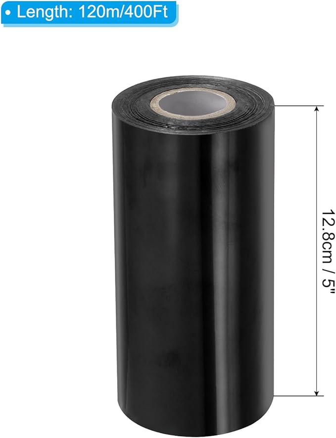 PATIKIL 5"x400Ft Hot Stamping Foil Paper, Heat Transfer Hot Stamping Paper Foil Roll for Leather DIY Logo Decor Craft Gift Package Scrapbook Card, Black