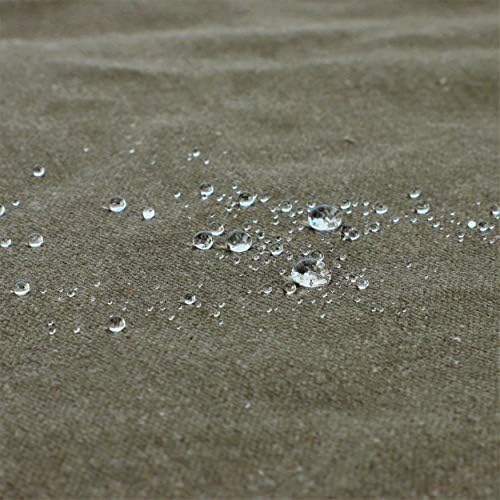 WHITEDUCK Canvas Tarp 18 oz. Heavy Duty Fire Water Repellent UV Resistant, Rustproof Grommets, Industrial & Commercial Use Cloth Tarp (Cut Size: 6'x8', Finished Size: 5'6"x 7'6", Olive Drab) - color: Olive, size: 6' x 8' (Fire Water Repellent)