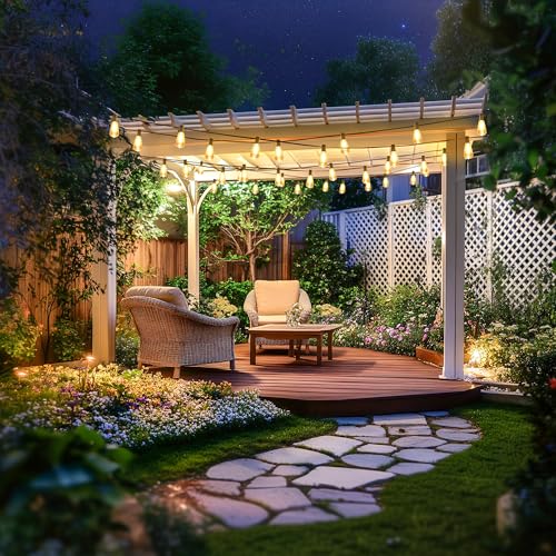 Outdoor String Lights 26 FT 14 Shatterproof LED Bulbs, UL Certified Patio Lights Outdoor Light Strings Waterproof for Patio Yard Outside Party Wedding, Connectable Dimmable 13 Sockets 2700K - size: 26 FT 13 Sockets