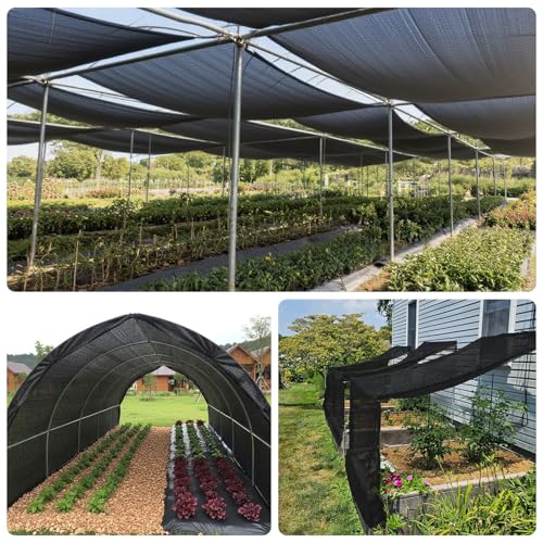 SUNNY GUARD 65-75% Sun Shade Cloth, 6 x 8 FT Black HDPE Mesh – Breathable Garden Shade Cover for Plants, Vegetables, Greenhouse, Patio, Chicken Coop & Dog Kennel - color: 70% SHADE-BLACK, size: 6 FT x 8 FT