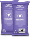 Screen Cleaner Wipes: Electronic Wipes for Screens - Computer Screen Wipes for Lens, Phone, Tv Screen and Monitor Cleaning - Tech Wipes & Microfiber Cloth (Soft Wipes, 60 Count)