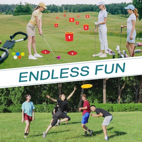Golf Yard Bucket Games, 6 Holes Golf Practice Game with Flag, Indoor Outdoor Golf Chipping Game for Park, Beach, Backyard, Lawn - size: 5 SET