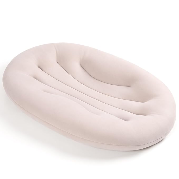 Baby Lounger for Newborn: Portable & Lightweight Pillow for Tummy Time Playtime & Diaper Changes - Skin-Friendly & Breathable for 0-12 Month Supervised Use