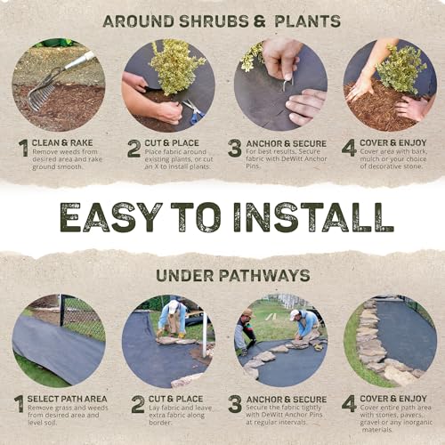 Dewitt SBLT4300 Sunbelt Woven Weed Barrier Landscape Fabric Ground Cover, 4-Foot Width x 300 Feet (4 Pack) - size: 4 Pack, style: 4' x 300'