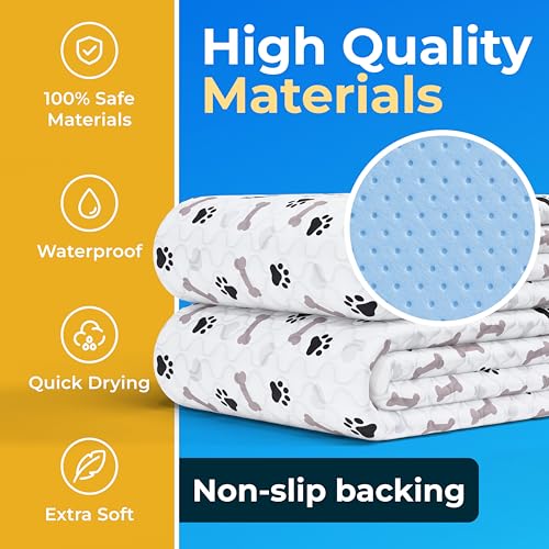 GREEN LIFESTYLE Washable Pee Pads for Dogs - Waterproof Reusable Puppy Pads with Anti-Slip Backing, Pet Training Pad for Puppy Playpen, Crate, Whelping Box, Potty Training (Pack of 2 - 41x41) - size: 41x41