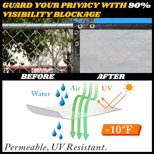 Royal Shade 4' x 12' Grey Fence Privacy Screen Windscreen Cover Netting Mesh Fabric Cloth - Cable Zip Ties Included (We Make Custom Size) - color: Gray, size: 0 4' x 1 2'