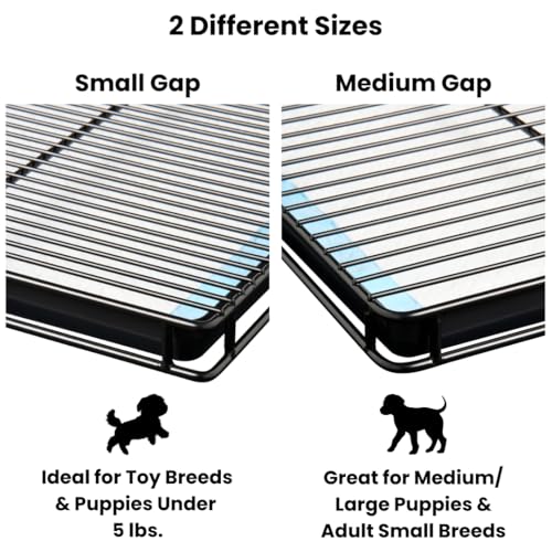 Little Wolves Puppy Potty Tray – 22x22 Shred-Proof Heavy-Duty Training Tray for Puppies & Small Dogs, Easy-Clean, Indoor Dog Pee Pad Holder (Medium Gap) - size: Medium Gap