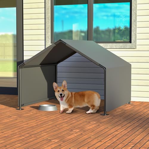 Outdoor Dog Shade Shelter - Waterproof UV Protection Pet Tent for Small Medium Dogs - Portable Sun Shelter for Camping Hiking Backyard (Gray)