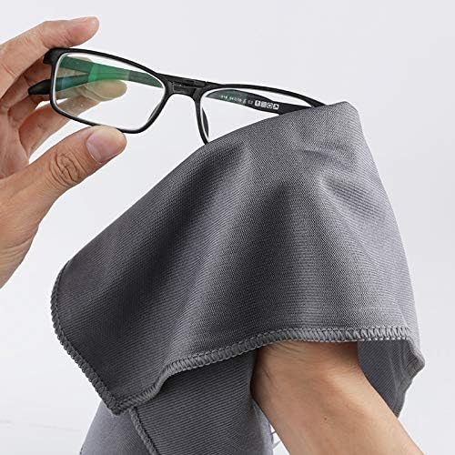 KLNYOO Microfiber Glass Cleaning Cloths Lint Free Streak Free Quickly and Easily Clean Windows & Mirrors Without Chemicals Polishing Cloth 16x16 Inch 8 Pack (Blue+ Grey)