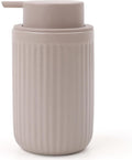 BosilunLife Dish Hand Soap Dispenser - Khaki Liquid Pump Soap Dispenser for Bathroom Decro 12oz Ceramic Kitchen Dish Dispenser with Rust-Proof Liquid Pump Modern Refillable Lotion Bottles