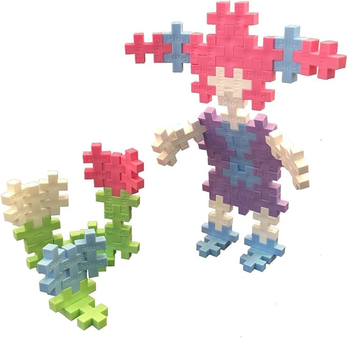 Plus Plus 70 Piece Interlocking Building Blocks for Kids, Open Ended Connecting Toys, Stem Bin Classroom Mini Manipulatives - Pastel Mix Play Tube