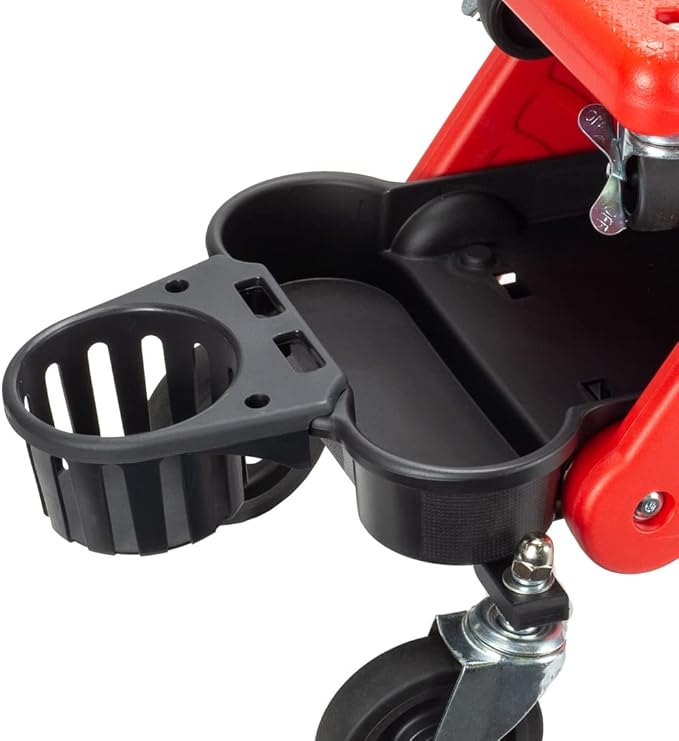 Maxshine Detailing Creeper Seat with Built-in Storage | 2-in-1 Modular Rolling Garage Stool with Tool Tray | Mechanic Shop Seat for Car Detailing, Polishing, Repairs & Auto Care