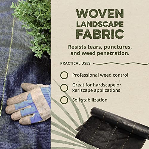 Dewitt Pro-5 Weed Barrier Fabric 5 oz, 4 x 250 Feet – Heavy-Duty Woven Landscape Ground Cover Mat for Raised Garden Bed, Greenhouse Gardening, Outdoor Landscaping, and Commercial Planting - size: 1 Pack, style: 4' x 250'