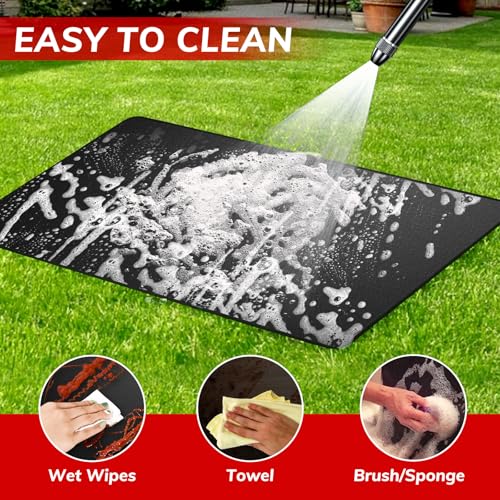 65x48 Inch Fireproof Grill Mat, Double-Sided Waterproof & Oil-Proof BBQ Mat for Outdoor Grills, Decks, Patios, Lawns; Indoor Fireplace & Fire Pit Use - size: 65x48