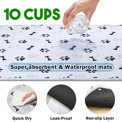Dog Grass Mat with Pee Pad 32×23", Medium Dog Litter Box Indoor Artificial Turf Grass Porch Waterproof Patio Potty Tray for Doggie Reusable Washable Pads and Lawn for Puppy Training PCS