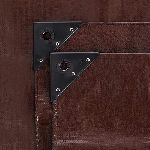 WHITEDUCK 10x20 Tarp 16 MIL Heavy Duty Poly Tarp Waterproof UV Resistant, True to Size, Rust-Proof Grommets, Tear & Rip Resistant, Extra Thick, Camping, Construction, Boat & Equipment Cover - color: Brown- 16 Mil, size: 10' x 20'