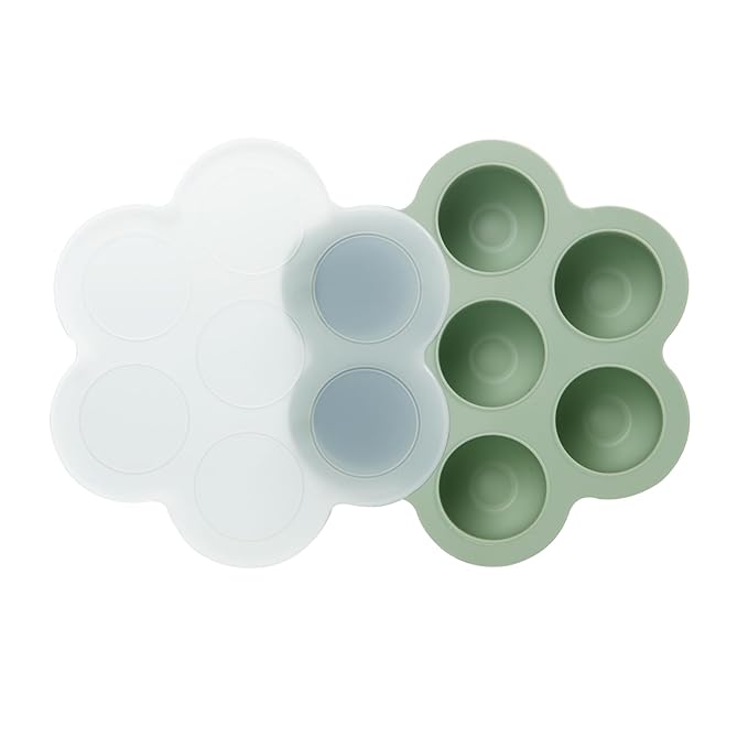 PandaEar 3 Pack Baby Food Freezer Tray with Lids, Silicone Baby Food Storage Container for Homemade Baby Food, Purees, Breastmilk (Blue/Green/Carnation)