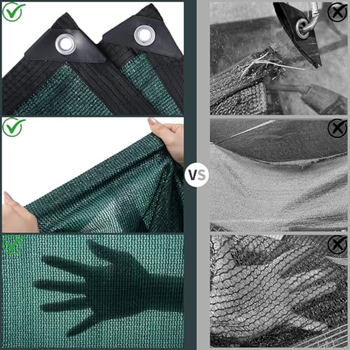 80% Garden Shade Cloth Sun Shade Fabric – UV Resistant Durable Sunblock Netting for Plants,Outdoor Patio,and Greenhouse Coverage[Green 8×12FT] - size: 8×12FT