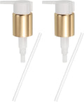 uxcell 2 Pcs Soap Dispenser Pump Heads, Hand Soap Dispensers Top Pumps Replacement Clip-on Pumphead for Standard 24/410 Neck Size Bathroom Lotion Shampoo Bottle, Gold White