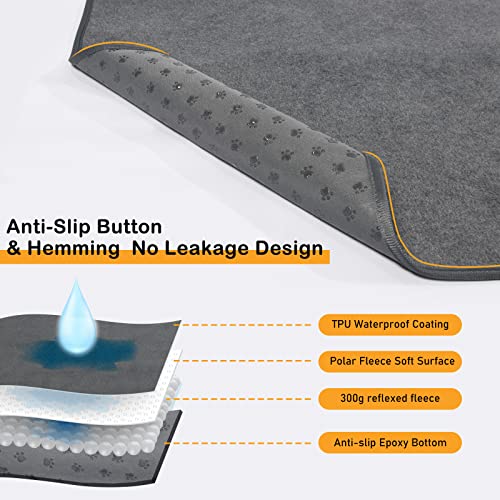 LOOBANI Non-Slip Washable Pee Pad for Dogs, 1 Pack Extra Large Reusable Dog Mat for Floor, Fast Absorbent Pet Whelping Pads, Puppy Playpen Mat for Incontinence, Housebreaking, Crate, 52x82in, Gray - size: 52"*82"(Pack of 1) Gray