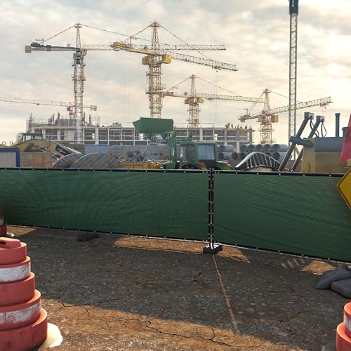 ColourTree Customized Size Fence Screen Privacy Screen Green 4' x 14' - Commercial Grade 170 GSM - Heavy Duty - Cable Zip Ties Included - color: Green, size: 4' x 14' Custom Made Size