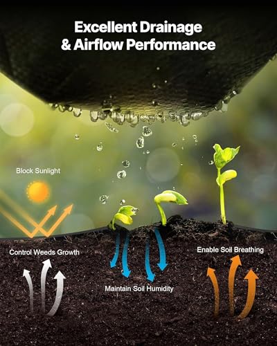 VEVOR Weed Barrier Fabric Heavy Duty, 6x250FT 5oz Landscape Fabric, Woven Weed Blocker Fabrics, Garden Fabrics Weeds Barrier, Weeds Control Ground Cover, Geotextile Webbing, Gardening Mat, Black - size: 6FT*250FT-5oz