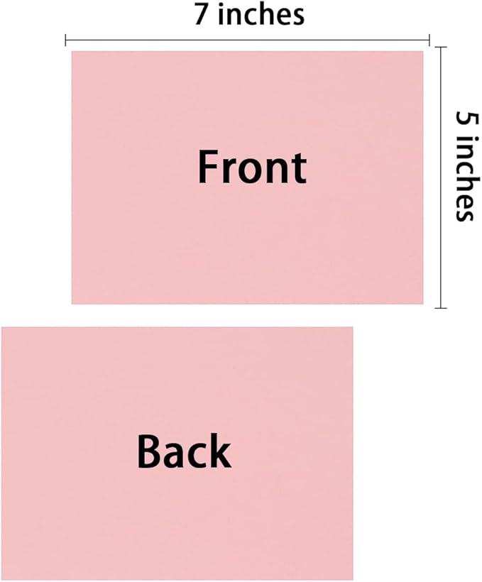 50 Sheets Blank Cardstock Paper 250 GSM Thick Heavy Cards Stock for DIY Art Projects, Card Making, Postcards, Greeting Cards, Birthday Party, Wedding Invitation (Pink, 5x7 inches)