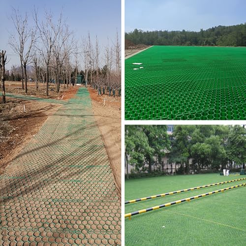 Plastic Lawn and Gravel Stabilization Grid Outdoor Ground Reinforcement Mat for Grass and Gravel Areas HeavyDuty Turf Support Grille - size: 5cm-8 pieces