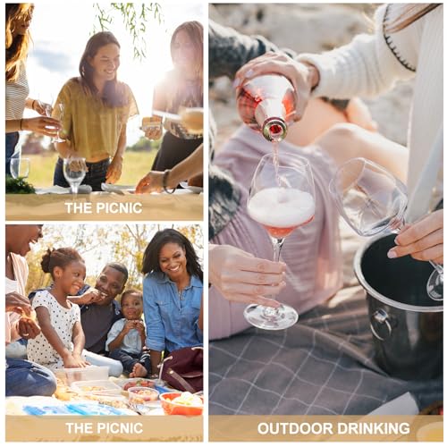 Wooden Outdoor Folding Wine Table with Glass Holder Portable Picnic Table for Beach Camping Patio Lawn