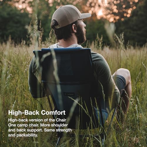 Helinox Chair Two Ultralight, High-Back, Collapsible Camping Chair, Black, with Pockets - color: Black