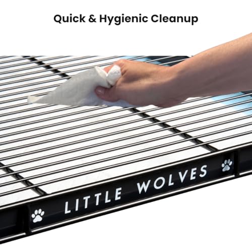 Little Wolves Puppy Potty Tray – 22x22 Shred-Proof Heavy-Duty Training Tray for Puppies & Small Dogs, Easy-Clean, Indoor Dog Pee Pad Holder (Medium Gap) - size: Medium Gap