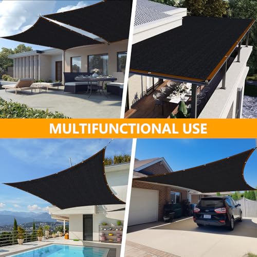 Shade-Cloth 85-90% for Garden Greenhouse Plants 10x12 FT, Black Sun-Block Shade Cover Mesh Tarp with Grommets Sun Shade Canopy for Outdoor Pergola Patio Flower Lawn Kennel Chicken Coop - size: 10x12 FT