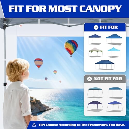 FANPAT 3Pcs Clear Canopy Sidewalls for 10x10 Pop Up Tent, Transparent Window Curtain Cloth, 8 Mil PVC Enclosure Fabric with Zipper, Blue (Not Including Frame and the top,Sidewalls ONLY) - color: Blue