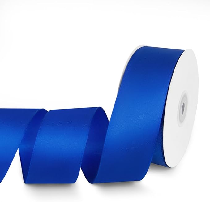 1-1/2" x 50 Yards Satin Ribbon - Roya Blue Silk Ribbon with Spool - Ideal for Gift Wrapping, Floral Bouquets, Crafts, Wedding Party Decorations, Christmas and Sewing Projects