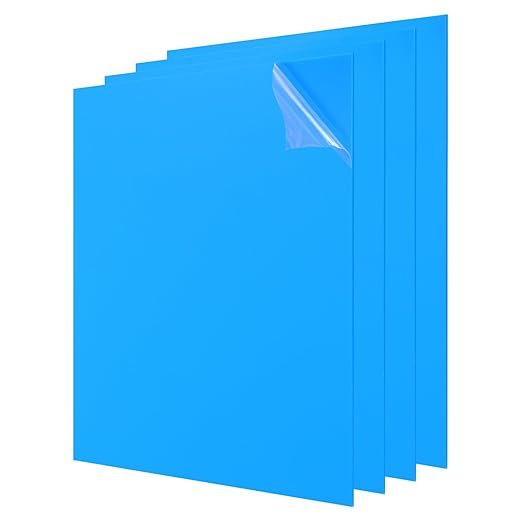 uxcell 4Pcs Acrylic Sheets 12x12 Inch Acrylic Panel 1/8 Inch-3mm Plastic Board for Picture Frames Sign Holders DIY Display Projects Craft, Blue