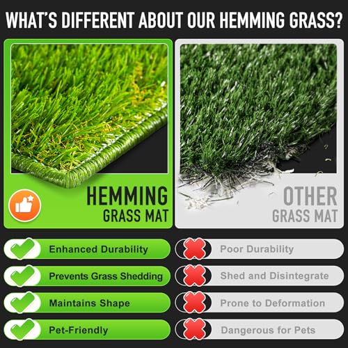 Hompet Artificial Dog Grass Pad for Dogs, 51"x33", Easy to Clean with Drainage Holes - size: 51 x 33"