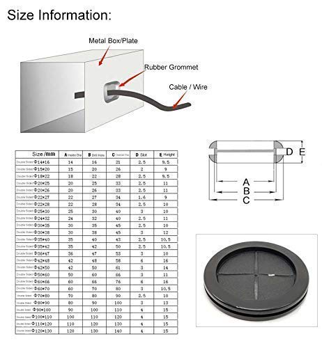 Flyshop 4-Pack Round Double-Sided Black 26 mm 1-1/32" Rubber Grommet, 20 mm 13/16" ID, Hole Grommet Synthetic Rubber Grommets Wire Protection - size: 1-1/32" (26mm) Drill Hole
