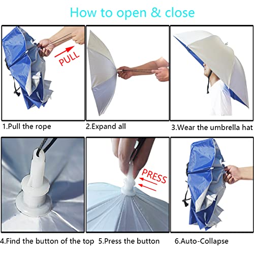 Umbrella Hat, 37 inch Fishing Umbrella Hat Hands Free Foldable UV Protection Umbrella Cap Adjustable Headwear for Fishing Golf Camping Beach Gardening Sunshade Outdoor - color: Camouflage