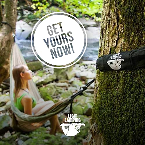 Legit 2 Person Camping Hammock - Double Tree Hammock - Portable & Heavy Duty - Perfect for Outdoor & Travel - color: Graphite/Sea Green