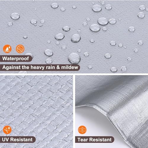 20 x 40ft Tarps Heavy Duty Thick Waterproof, Poly Canopy Silver + Black Tent Shelter Cover, 16 Mil Tarpaulin Shade, Rip and Tear Proof, UV Resistant Tarpaulin with Grommets and Reinforced Edges - color: Silver+black（16mil）, size: 20 x 40ft