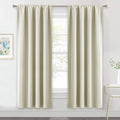 RYB HOME Blackout Curtains for Living Room, Large Window Shades for Bay Window Dining Parlor Bedroom Patio Door, Wide 62 x Long 72 inches, Beige, 2 Panels